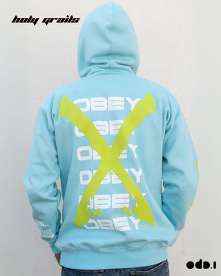 Streetwear Style 'Disobey' Blue Oversized 330 GSM 100% Cotton Hoodies HG x OdD.1 - Back