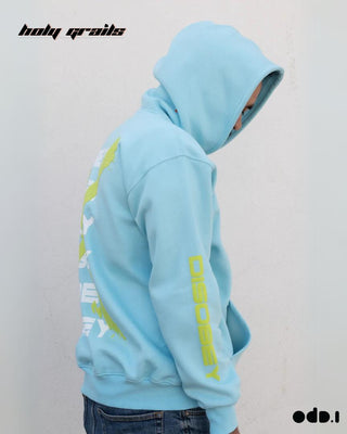 Streetwear Style 'Disobey' Blue Oversized 330 GSM 100% Cotton Hoodies HG x OdD.1 - Side 1