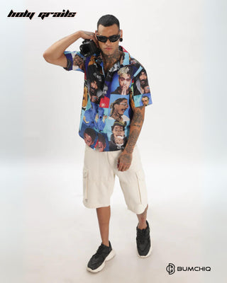 Streetwear Style 'Drip Dap' Multi Color Oversize Half Sleeve Spread Collar Shirt HG x Bumchiq - Front Full