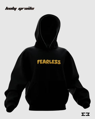 Streetwear Style 'Fearless Tiger' Black 380 GSM 100% Cotton Oversize Hoodie HG x Jammer - Front Close Up