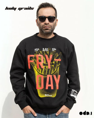 Streetwear Style 'Fri-Day' Black Oversized 330 GSM 100% Cotton Sweatshirt HG x OdD.1 - Front