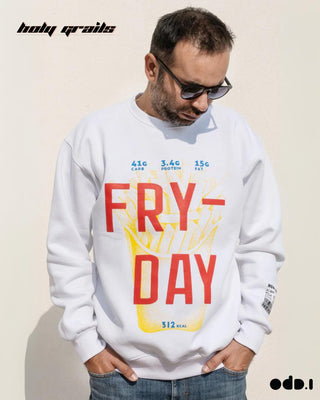 Streetwear Style 'Fri-Day' White Oversized 330 GSM 100% Cotton Sweatshirt HG x OdD.1 - Front