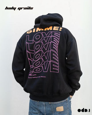 Streetwear Style 'Gimme! Love' Black Oversized 330 GSM 100% Cotton Hoodies HG x OdD.1 - Back