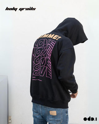 Streetwear Style 'Gimme! Love' Black Oversized 330 GSM 100% Cotton Hoodies HG x OdD.1 - Back Side