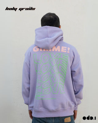 Streetwear Style 'Gimme! Love' Lilac Purple Oversized 330 GSM 100% Cotton Hoodies HG x OdD.1 - Back