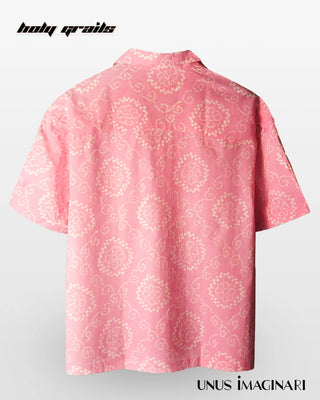 Streetwear Style 'Gulabi' Pink 100% Cotton Jaipuri & Sanganeri Print Oversize Half Sleeve Shirt HG x Unus Imaginari - Back