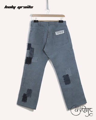 Streetwear Style 'Healed' Grey Upcycled Denim Jeans HG x Just A Karigar - Back