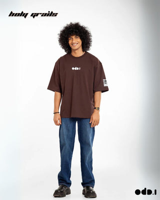 Streetwear Style 'Icarus' Chocolate Brown Oversized 240 GSM 100% Cotton Tee HG x OdD.1 - Front Full