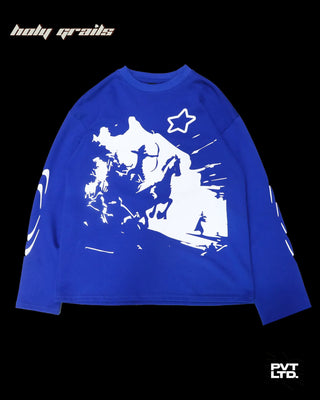 Streetwear Style 'Indus Valley' Blue 260 GSM Cotton Graphic Full Sleeve Tee HG x Pvt Ltd - Front