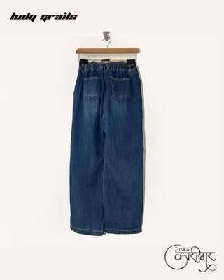 Streetwear Style 'Just A Patch' Blue Denim Jeans - Sashiko - Back