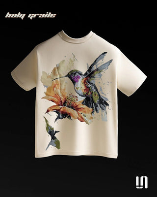 Streetwear Style 'Kiss of Nector' White 240 GSM French Terry Cotton Graphic Puff Printed Oversize Tee HG x Sullitt - Back