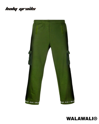 Streetwear Style 'Layered Style Green 330 GSM 100% Cotton Joggers' HG X WalaWali - Front