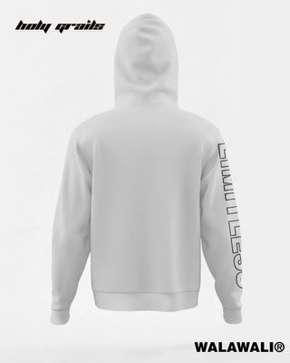 Streetwear Style 'Limitless White 240 GSM 100% Cotton Hoodie' HG X WalaWali - Back