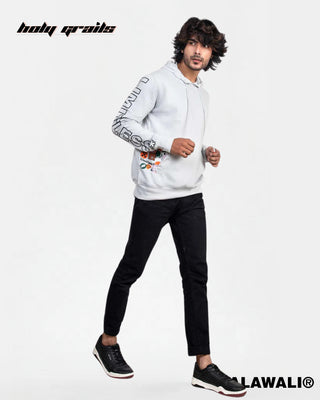 Streetwear Style 'Limitless White 240 GSM 100% Cotton Hoodie' HG X WalaWali - Front Side Full