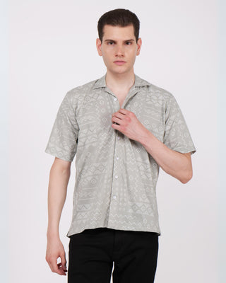 Streetwear Style 'Mystique Grey' Oversize Fit Cotton Shirt - Front