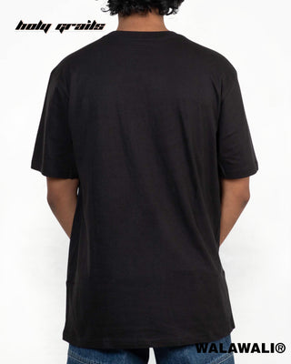 Streetwear Style 'Nope' Black 180 GSM 100% Cotton Round Neck Relaxed Fit Graphic Tee HG X WalaWali - Back