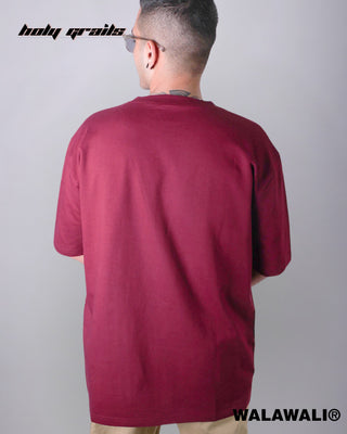 Streetwear Style 'Nope' Maroon 240 GSM 100% Cotton Oversize Graphic Tee HG X WalaWali - Back