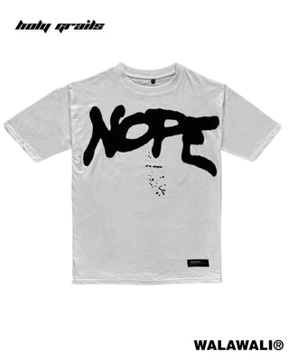 Streetwear Style 'Nope' White 240 GSM 100% Cotton Oversize Graphic Tee HG X WalaWali - Front