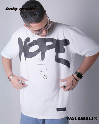 Streetwear Style 'Nope' White 240 GSM 100% Cotton Oversize Graphic Tee HG X WalaWali - Front