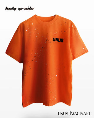 Streetwear Style 'Orange Unus' 240 GSM 100% Premium Cotton Oversize Graphic Tee HG x Unus Imaginari - Front