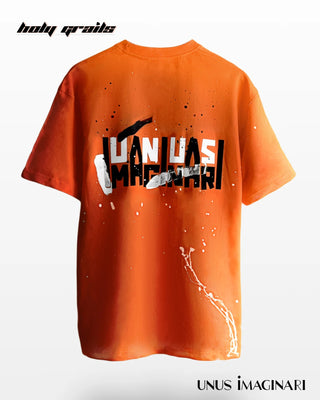 Streetwear Style 'Orange Unus' 240 GSM 100% Premium Cotton Oversize Graphic Tee HG x Unus Imaginari - Back