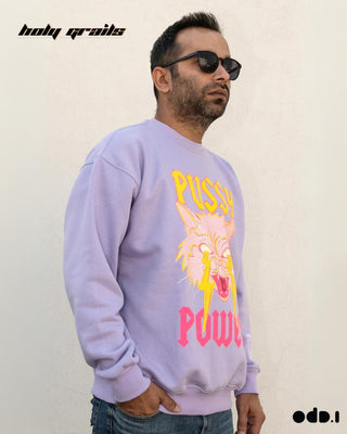 Streetwear Style 'Pussy Power' Lilac Purple Oversized 330 GSM 100% Cotton Sweatshirt HG x OdD.1 - Side 1