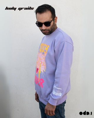 Streetwear Style 'Pussy Power' Lilac Purple Oversized 330 GSM 100% Cotton Sweatshirt HG x OdD.1 - Side 2