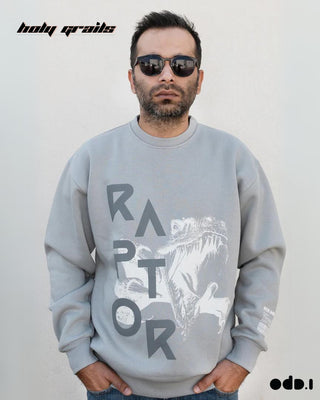 Streetwear Style 'Raptor' Grey Oversized 330 GSM 100% Cotton Sweatshirt HG x OdD.1 - Front