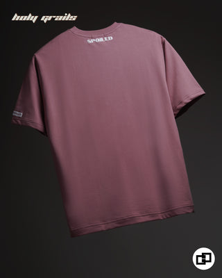 Streetwear Style 'Rich Habits' Onion Pink Oversized 250 GSM Terry Cotton Tee HG x Grey Hound Clothing - Back