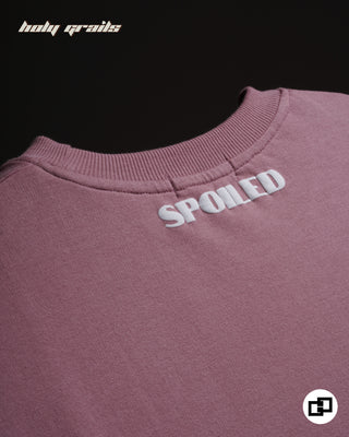 Streetwear Style 'Rich Habits' Onion Pink Oversized 250 GSM Terry Cotton Tee HG x Grey Hound Clothing - Back Close Up