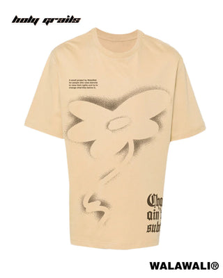 Streetwear Style 'Stencil Art' Beige 240 GSM 100% Cotton Graphics T-Shirt HG X WalaWali - Front