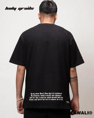 Streetwear Style 'The Body Has You!' Black 230 GSM 100% Cotton Oversize Graphics Tee HG X WalaWali - Back Close