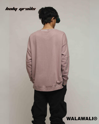 Streetwear Style 'The Definition Sliver Pink Crewneck Oversize Sweatshirt' HG X WalaWali - Back