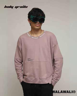 Streetwear Style 'The Definition Sliver Pink Crewneck Oversize Sweatshirt' HG X WalaWali - Front