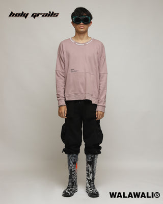 Streetwear Style 'The Definition Sliver Pink Crewneck Oversize Sweatshirt' HG X WalaWali - Front Full