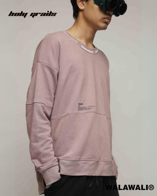 Streetwear Style 'The Definition Sliver Pink Crewneck Oversize Sweatshirt' HG X WalaWali - Front Side