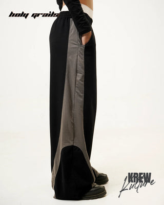 Women in Streetwear Style 'The MoonForm' Black 240 GSM French Terry Lycra Screen Printed Lower HG x Krewe Kulturr - Side 2