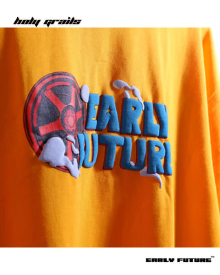 Streetwear Style 'Turbro Speed' Chrome Yellow Oversized Tee - Front Close Up