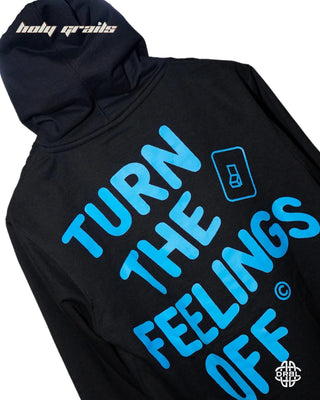 Streetwear Style 'Turn the Feeling Off' Black 325 GSM Cotton 60% Polyester 40% Oversize Hoodie HG x DRBL - Back