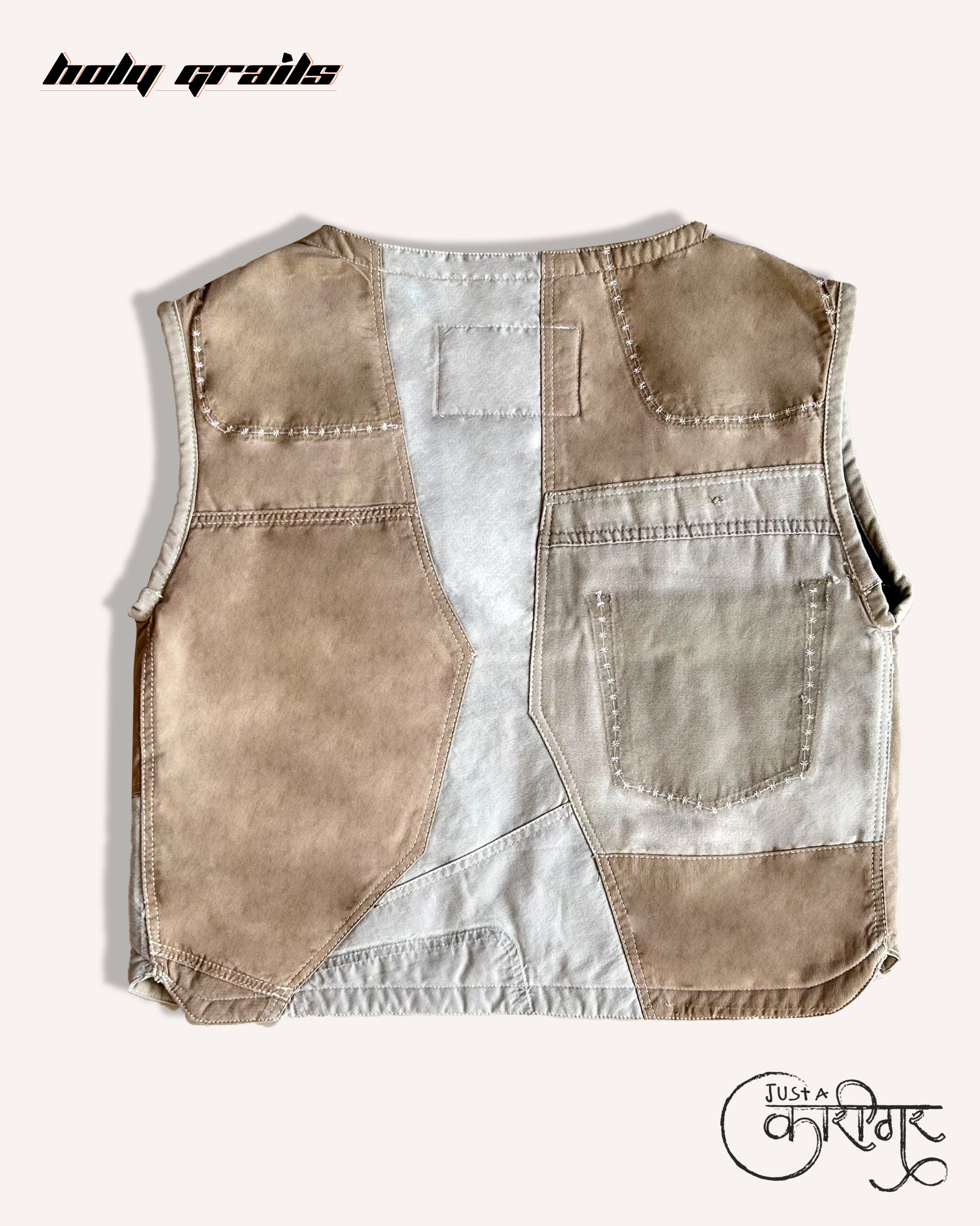 'Vibe' Brown Denim Vest HG x Just A Karigar