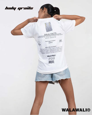 Streetwear Style 'YOLO Capsule' White 100% Cotton Skinny Fit T-Shirt Dress HG X WalaWali - Back Full