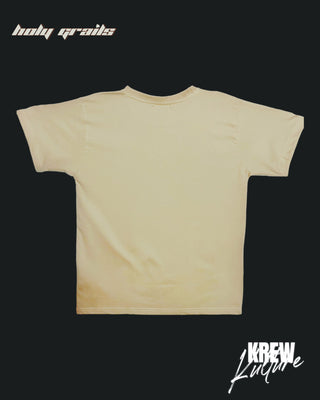 Streetwear Style 'Young Blood & Soul' Beige French Terry Cotton 240 GSM Tee-Shirt - Back