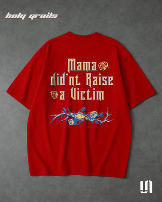 Streetwear Style 'Mama Didn't Raise Victim' Orange 260 GSM 95% Cotton 5% Spandex Graphic Printed Oversize Tee HG x Sullitt - Back on Floor