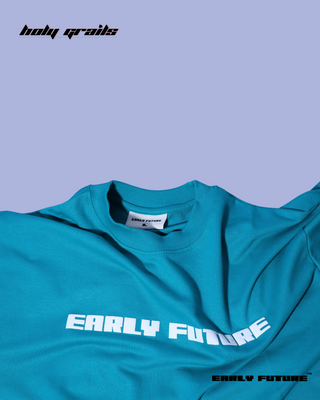 Streetwear Style 'Not A Unicorn' Reliance Green/Blue Oversized 240 Terry Cotton T-Shirt - Front Fallen
