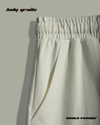 Streetwear Style 'Off White Shorts' 290 GSM Terry Cotton Shorts - Front Pocket Close Up