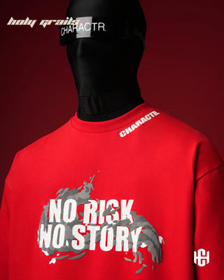 'The Glory' Red 240 GSM 100% Terry Cotton Puff Printed Graphic Oversized T-Shirt HG x Charactr - Front Close