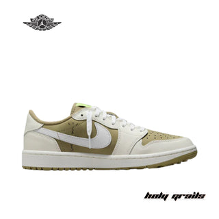 Travis Scott x Nike Air Jordan 1 Low Golf 'Neutral Olive' Sneakers - Side 1