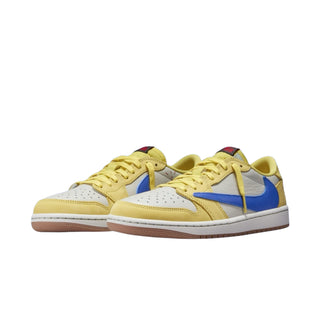 Travis Scott x Nike Air Jordan 1 Retro Low OG SP 'Canary' Sneakers - Front