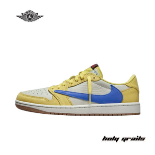 Travis Scott x Nike Air Jordan 1 Retro Low OG SP 'Canary' Sneakers - Side 2