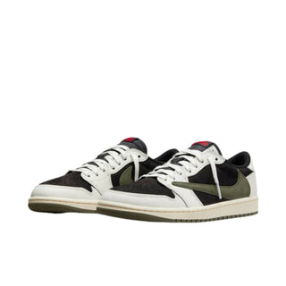 Travis Scott x Nike Air Jordan 1 Retro Low OG SP 'Olive' Sneakers - Front